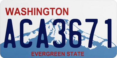 WA license plate ACA3671