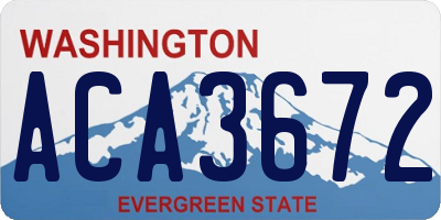 WA license plate ACA3672