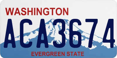WA license plate ACA3674