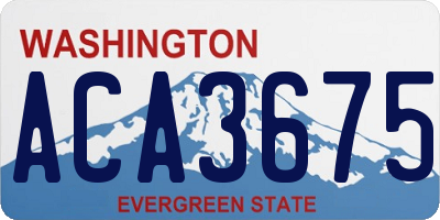 WA license plate ACA3675