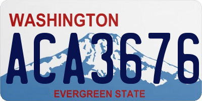 WA license plate ACA3676