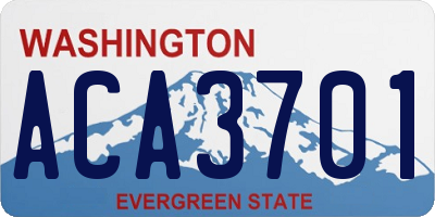 WA license plate ACA3701