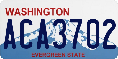 WA license plate ACA3702