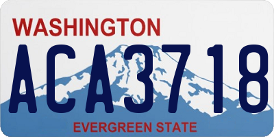 WA license plate ACA3718