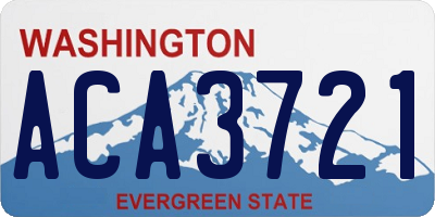 WA license plate ACA3721