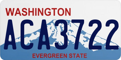 WA license plate ACA3722