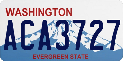 WA license plate ACA3727