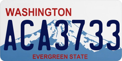 WA license plate ACA3733