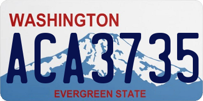 WA license plate ACA3735