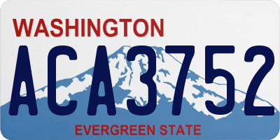 WA license plate ACA3752