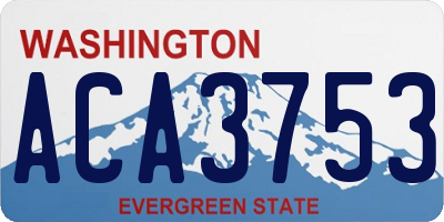 WA license plate ACA3753