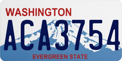 WA license plate ACA3754