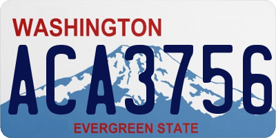 WA license plate ACA3756