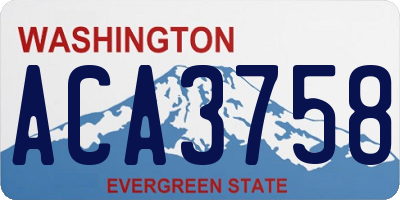 WA license plate ACA3758
