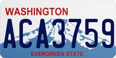 WA license plate ACA3759