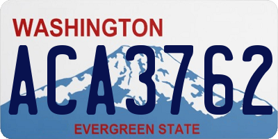 WA license plate ACA3762
