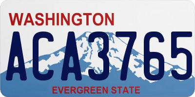 WA license plate ACA3765