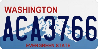 WA license plate ACA3766