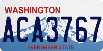 WA license plate ACA3767
