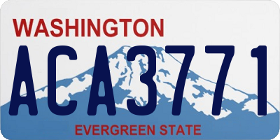 WA license plate ACA3771