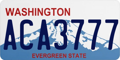 WA license plate ACA3777