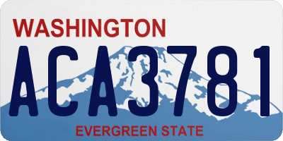 WA license plate ACA3781