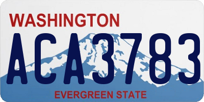 WA license plate ACA3783