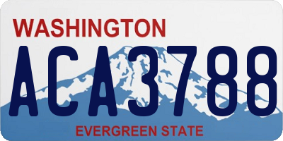 WA license plate ACA3788