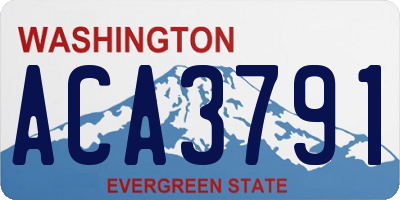 WA license plate ACA3791