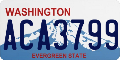 WA license plate ACA3799