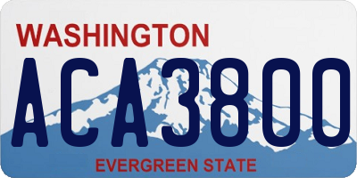 WA license plate ACA3800
