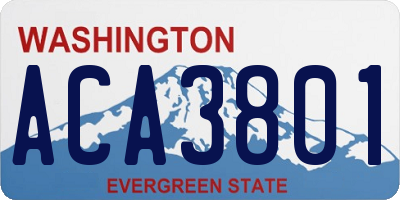 WA license plate ACA3801