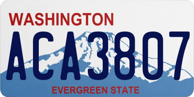 WA license plate ACA3807