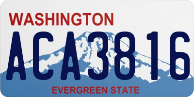 WA license plate ACA3816