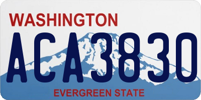 WA license plate ACA3830