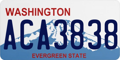 WA license plate ACA3838