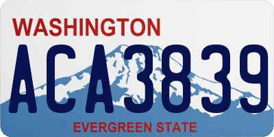 WA license plate ACA3839