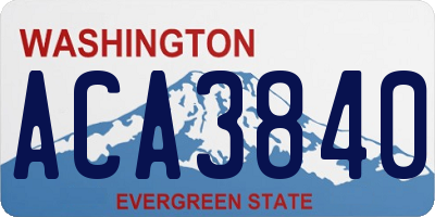 WA license plate ACA3840