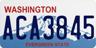 WA license plate ACA3845