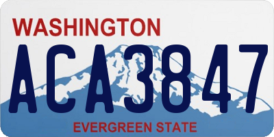 WA license plate ACA3847