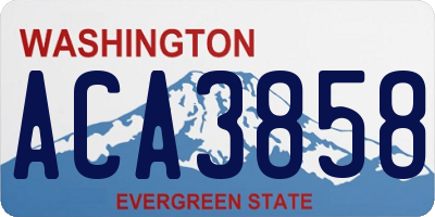 WA license plate ACA3858