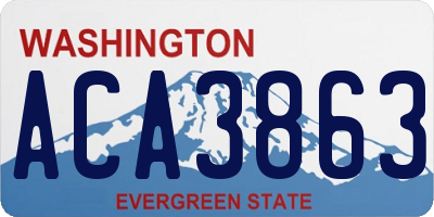 WA license plate ACA3863