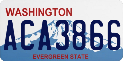 WA license plate ACA3866