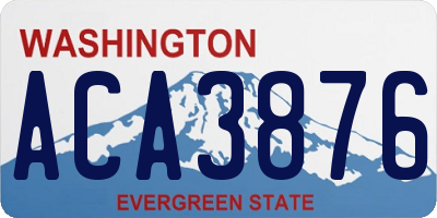 WA license plate ACA3876