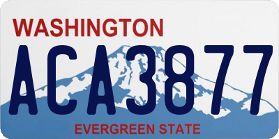 WA license plate ACA3877