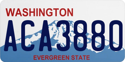 WA license plate ACA3880