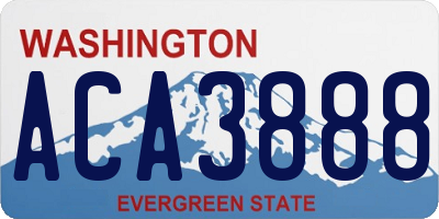 WA license plate ACA3888