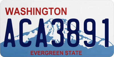 WA license plate ACA3891