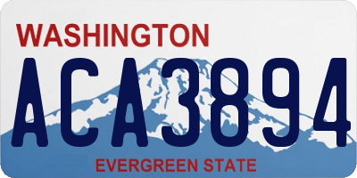 WA license plate ACA3894