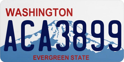 WA license plate ACA3899